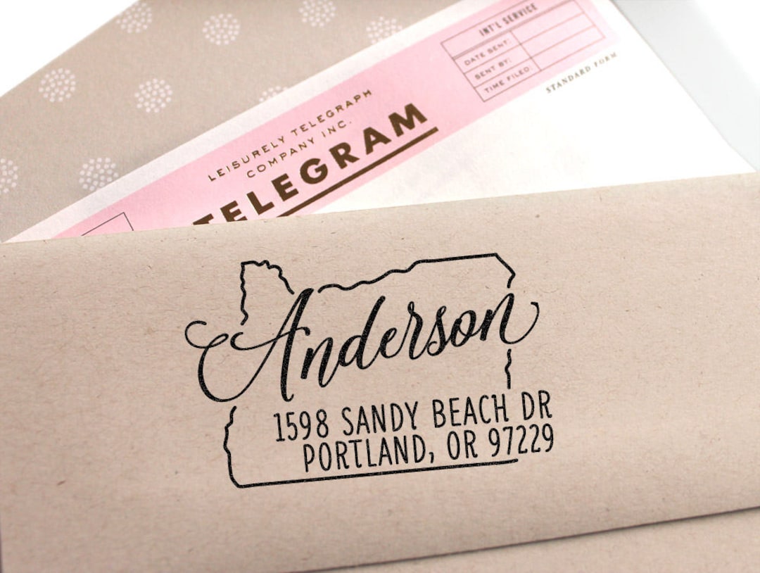 Oregon Address Custom Oregon Map Return Address Stamp, Perfect Gift for Holidays ...