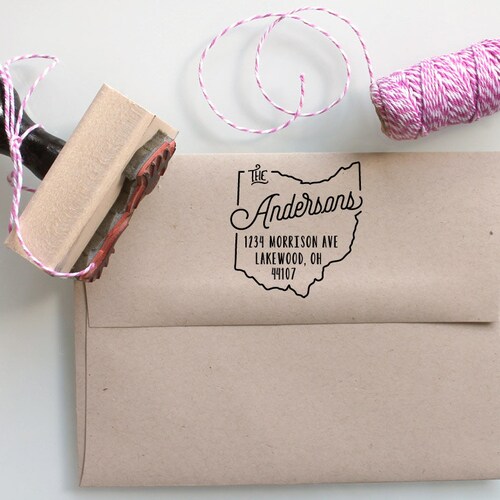 Ohio Return Address Stamp State Stamp Personalized Gift Etsy
