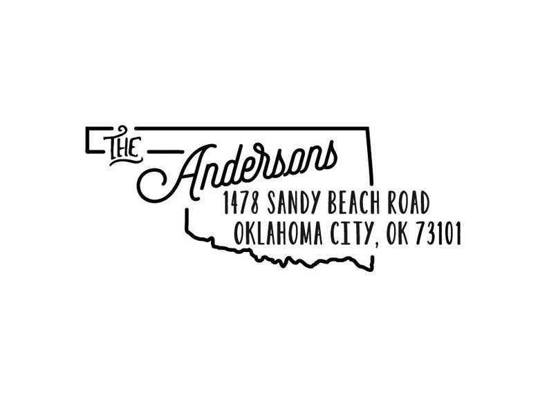 Oklahoma State Return Address Stamp Rubber or Self Inking Etsy