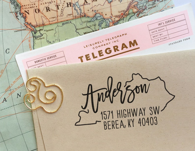 Custom Kentucky State Return Address Stamp Perfect Gift for Etsy