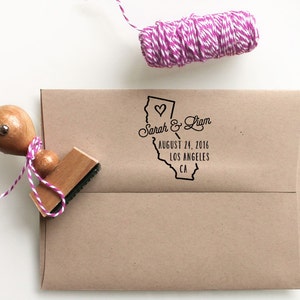California State Wedding / Save the Date Stamp, custom made - the perfect gift