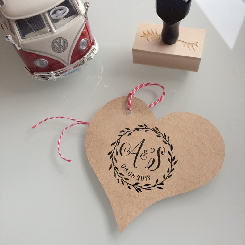 Custom Wedding Stamp Circular Monogram Save the Date Stamp Etsy