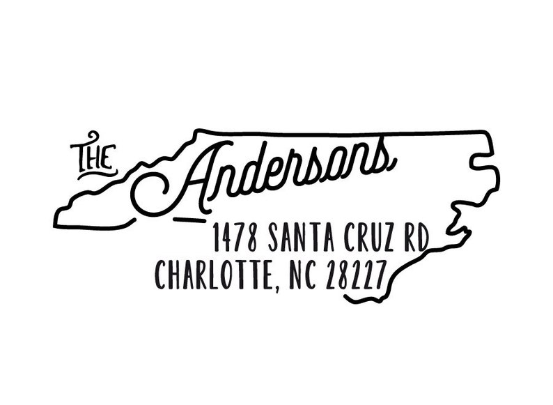 Custom North Carolina State Return Address Stamp Perfect Gift Etsy