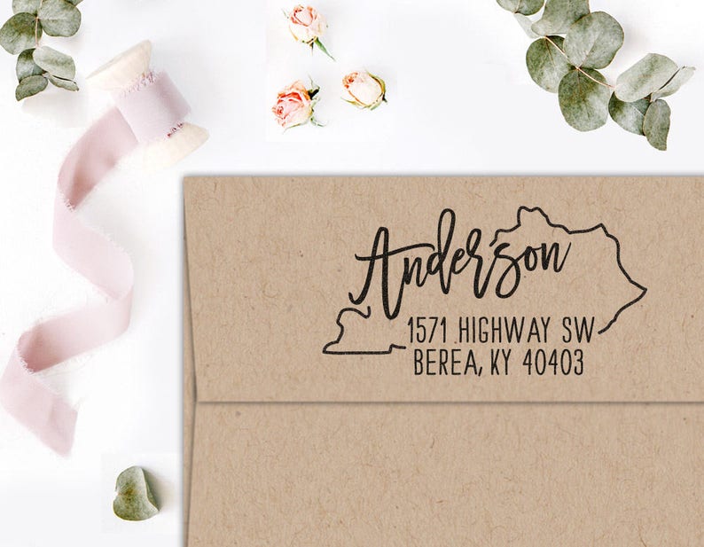 Custom Kentucky State Return Address Stamp Perfect Gift for Etsy