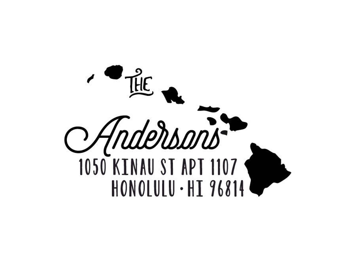 Custom Hawaii State Return Address Stamp Perfect Gift for Etsy
