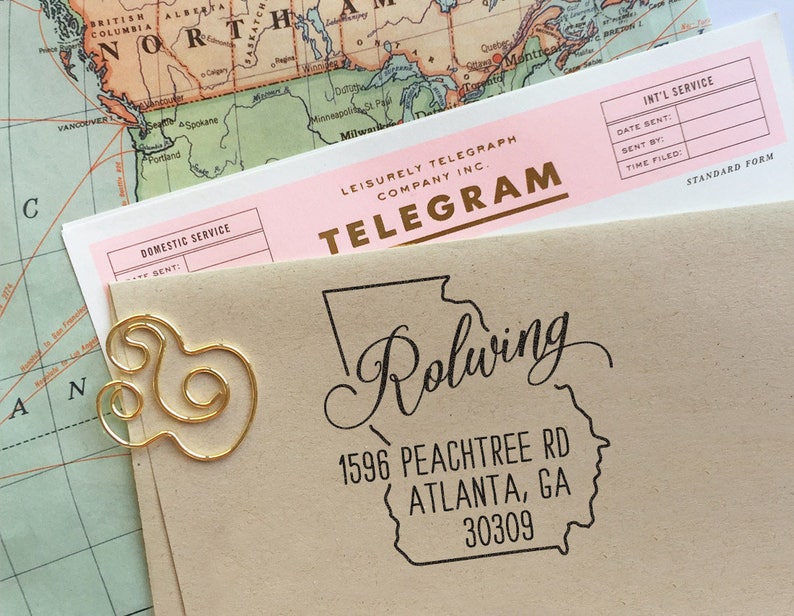 Custom State Return Address Stamp Perfect Gift for Etsy