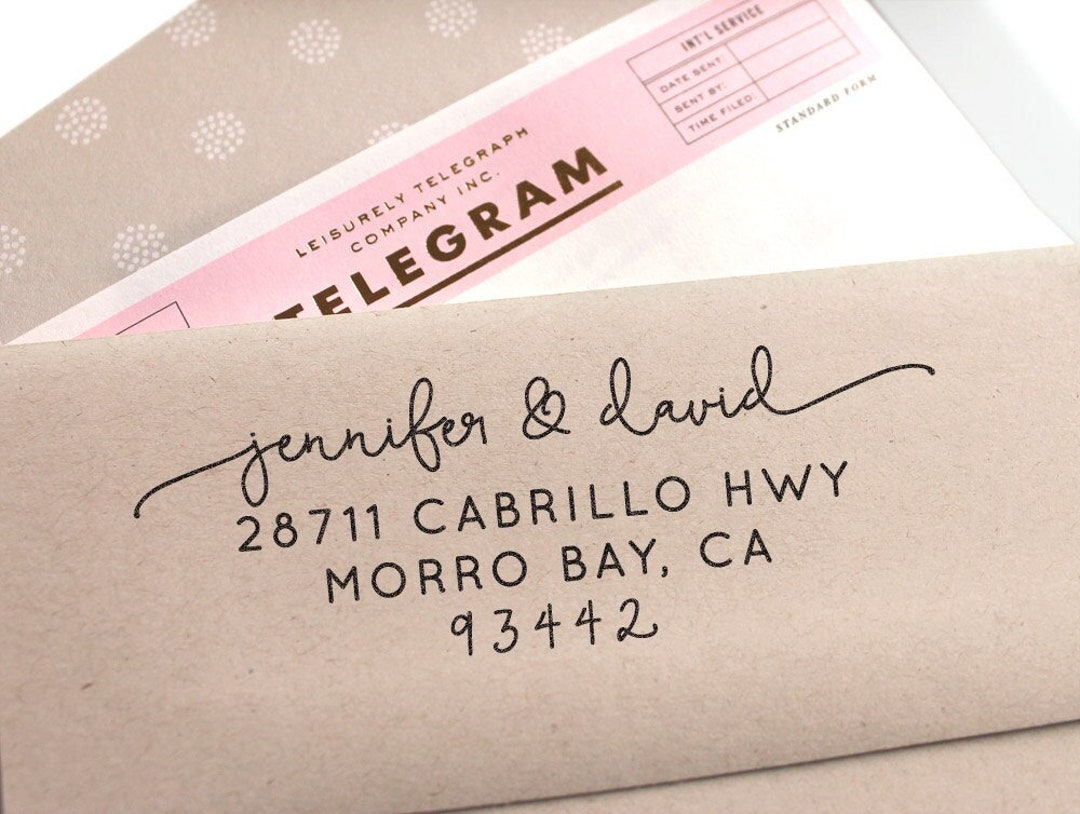 Custom Address Stamp, Cute Return Address Stamp With Fancy Font for ...