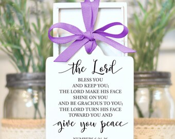 The Lord Bless You and Keep You, Numbers 6 24 26, Porcelain Ornament, Keepsake, Baptism, Christian Gift, Religious, Bible Verse, Scripture