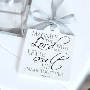 Psalm 34 3, Magnify the Lord with Me, Confirmation Gift Boy, Girl, Bible Verse, Personalize, First Communion, Christian Gift, Inspirational