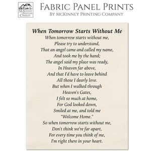 Memory Quilt, Memory Pillow, In Loving Memory, Sympathy Gift, Poem, Large Print Fabric, Block Print Fabric, Cotton, Craft, Quilt, Quilting