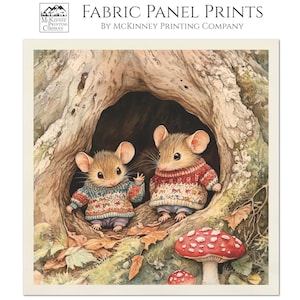Beatrix Potter, Fabric, Mouse Fabric, Baby Fabric Panels, Mice, Nursery, Large Print Fabric, Block Print Fabric, Cotton, Quilting, Quilt