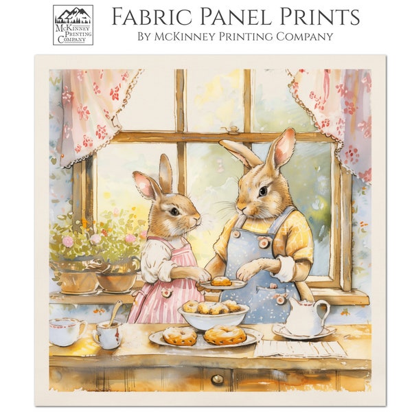 Beatrix Potter Fabric, Bunny Fabric, Baby Fabric Panels, Rabbit, Nursery, Large Print Fabric, Block Print Fabric, Cotton, Quilting, Quilt