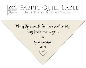 Quilt Label, Triangle, Personalized Quilt Labels, Custom, Kona Cotton, Small Print Fabric, Muslin, Crafts, Tags, Quilting, Quilt, Corner