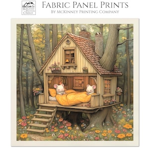 Beatrix Potter Fabric, Mouse, Baby Fabric Panels, Mice, Nursery, Large Print, Block Print, Cotton, Quilting, Decor, Gift, Quilt, Sewing