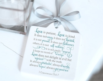 Love is Patient, Love is Kind, 1 Corinthians 13 4, First Communion Gift Girl, Bible Verse, Ornament, Keepsake, Personalized, Custom, Baptism