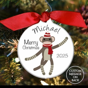 Monkey Ornament, Baby Boy First Christmas Ornament, My First Christmas Ornament, Personalized, Custom Name Ornament, 1st, Personalized