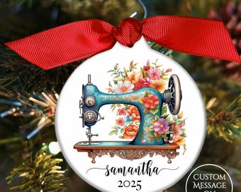Sewing Ornament, Seamstress Gift, Sewing Machine Ornament, Sewing Themed Gifts, Christmas, Handmade, Custom, Personalized, Quilt, Quilting