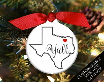 Texas Ornament, Texas State, Texas Silhouette, Outline, Christmas, Secret Santa, Stocking Stuffer, Tree Decor, Custom, Personalize, Gift