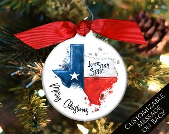 Texas Christmas, Texas Ornament, Texas State, Texas Silhouette, Texas Decor, Secret Santa, Stocking Stuffer, Tree, Custom, Personalize, Gift