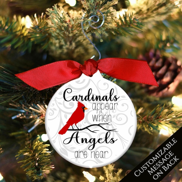 Christmas in Heaven Ornament, Cardinal Ornament, Mom Memorial Ornament, Sympathy, Remembrance, Cardinal Decor, Bauble, Personalized, Custom