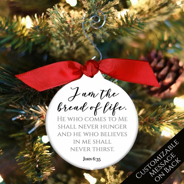 Bread of Life, John 6 35, Bible Verse Psalms, First Communion Gift Boy, Girl, Bible Verse, Christmas Ornament, Christian Gift, Personalized