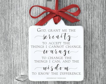 Serenity Prayer, Alcoholics Anonymous, Recovery Gifts, Quotes About Life, Inspirational, Christian Gift, Retirement, Personalized, Custom