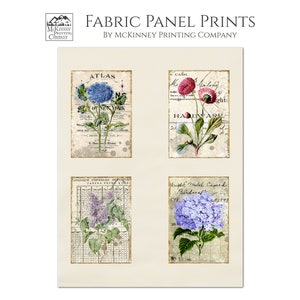 Floral Patches, Shabby Chic Floral Fabric, Blue, Flower, Small Print Fabric, Block Print Fabric, Fabric Panel, Muslin, Craft, Quilt, Sewing