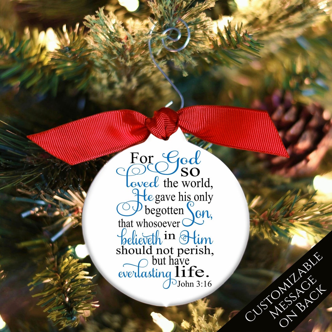 John 316, Bible Verse, Christmas Ornament, Confirmation Gift