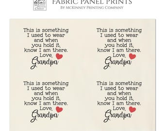 Memory Pillow, Fabric Panel, Patch, Label, Shirt, Clothes, Small Print, Cotton, Quilting, Personalized, Crafts, Custom, Keepsake, Memorial