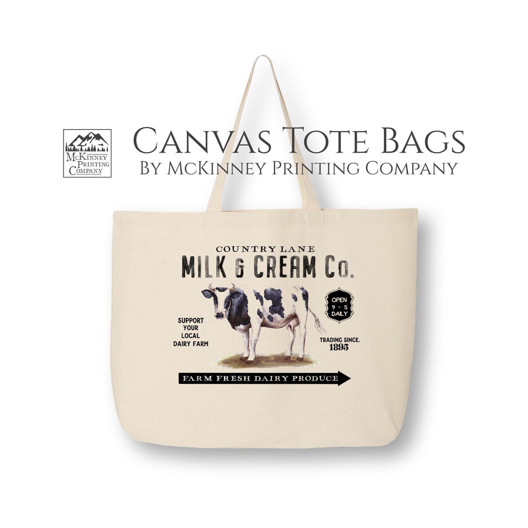 Fabric Shoulder Bag, Highland Cow, Farmers Market, Grocery