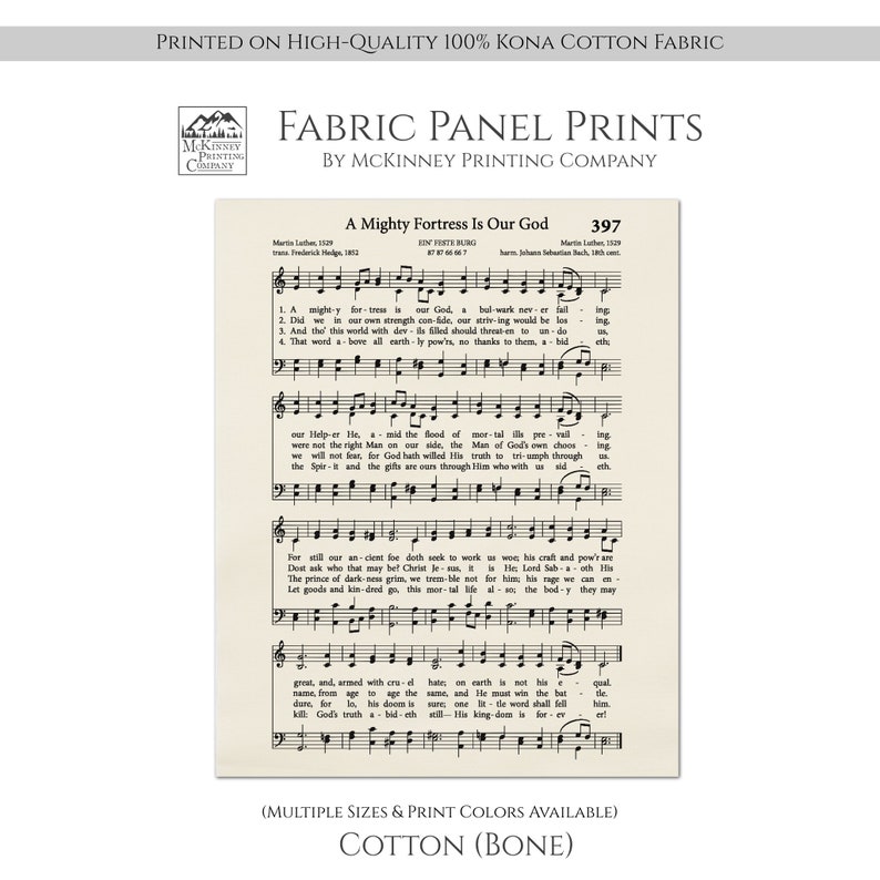 A Mighty Fortress Is Our God, Fabric, Sheet Music
