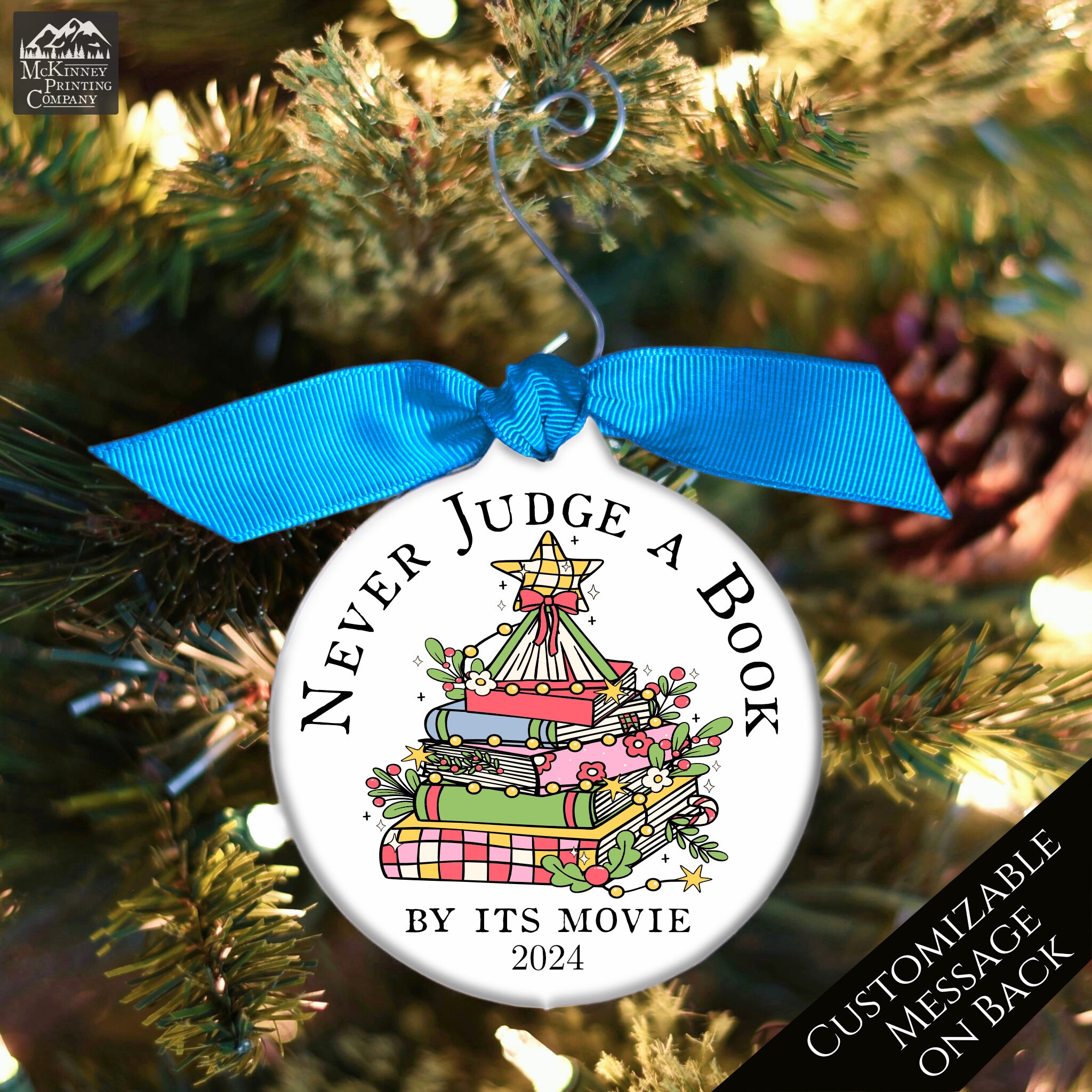 Book Ornament, Book Lover Ornament, Bookish Merch, Booktrovert Gift, Bookworm, Book Club Gift, Writer Ornament, English Teacher Gift, Reader