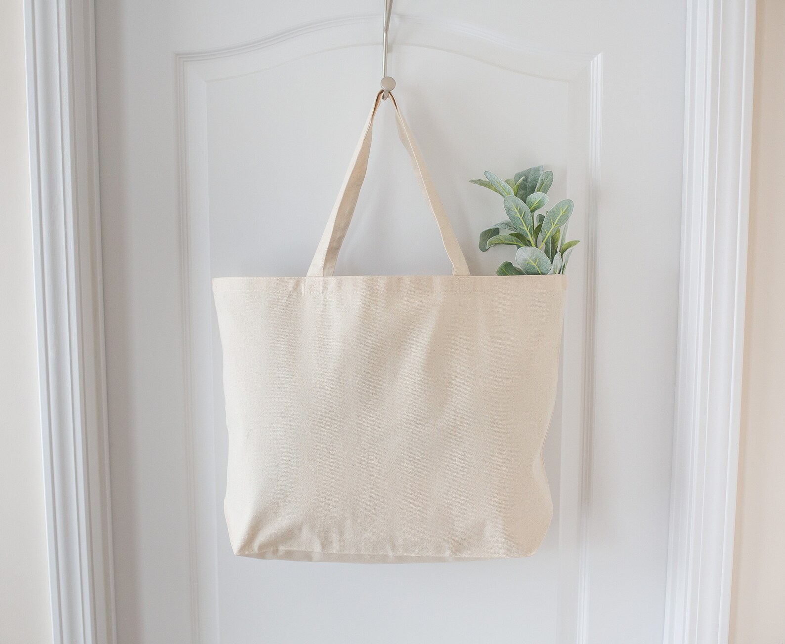 Large Canvas Tote Bag Canvas Tote Bag With Zipper Blank Etsy