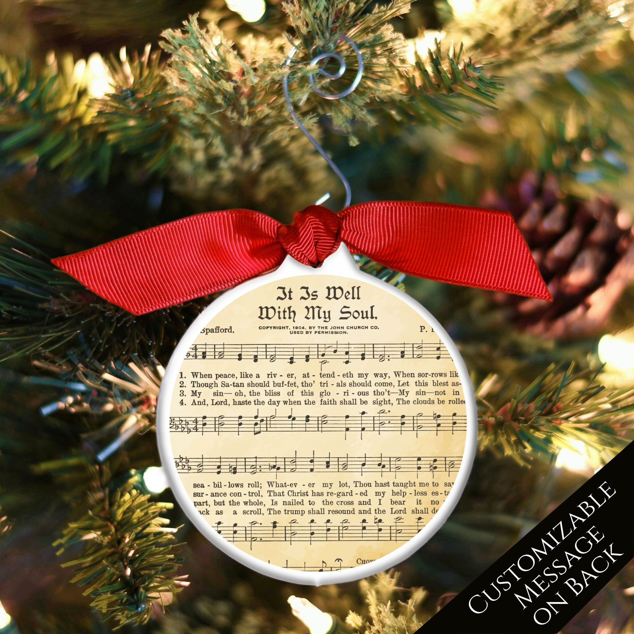 It Is Well With My Soul, Hymn, Vintage Sheet Music, Lyrics, Songs, Religious Ornaments, Custom, Personalized, Christian Gift, Church, Decor