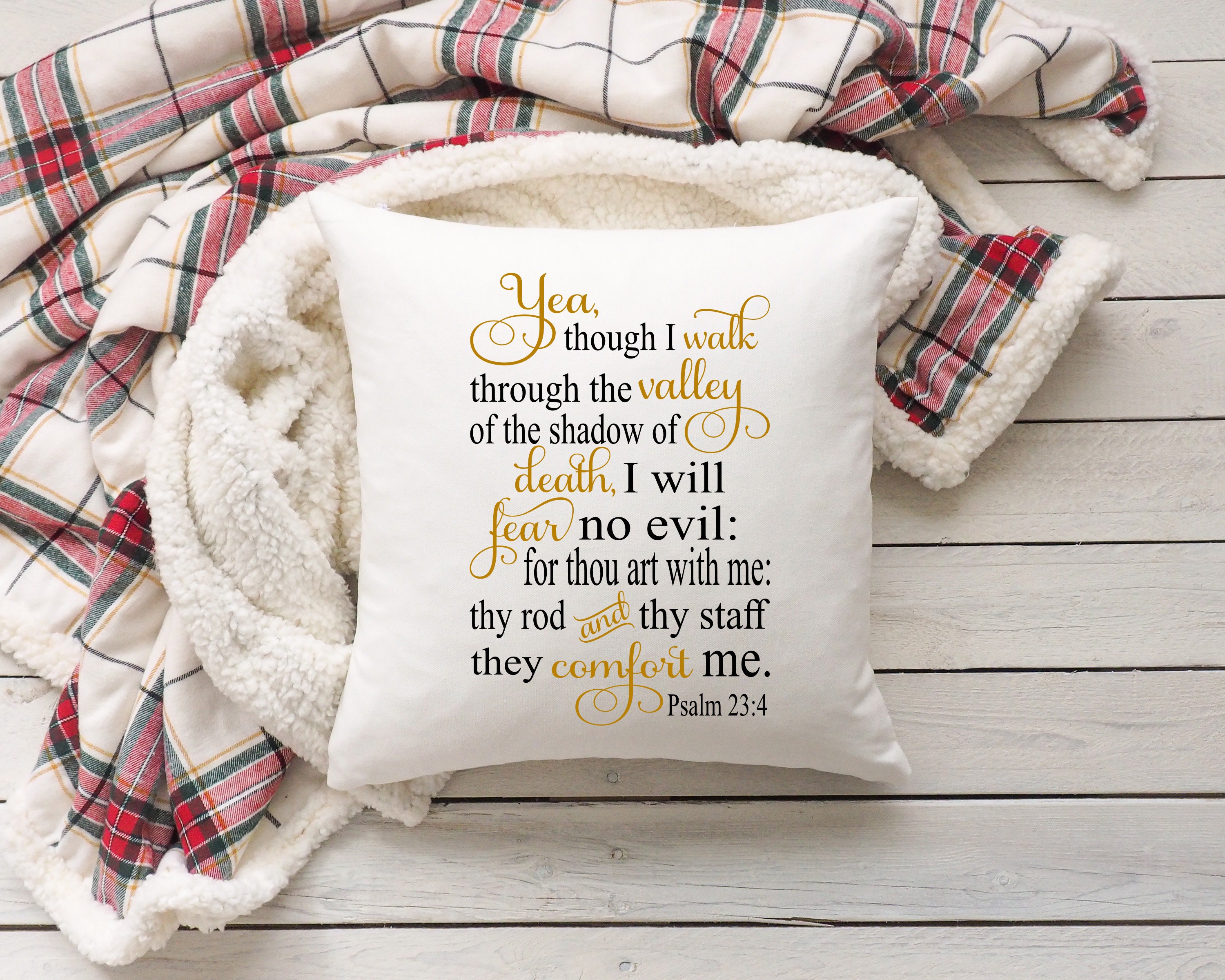 Psalm 23 Bible Verse Pillow Cover 18x18 Living Room Decor Etsy UK