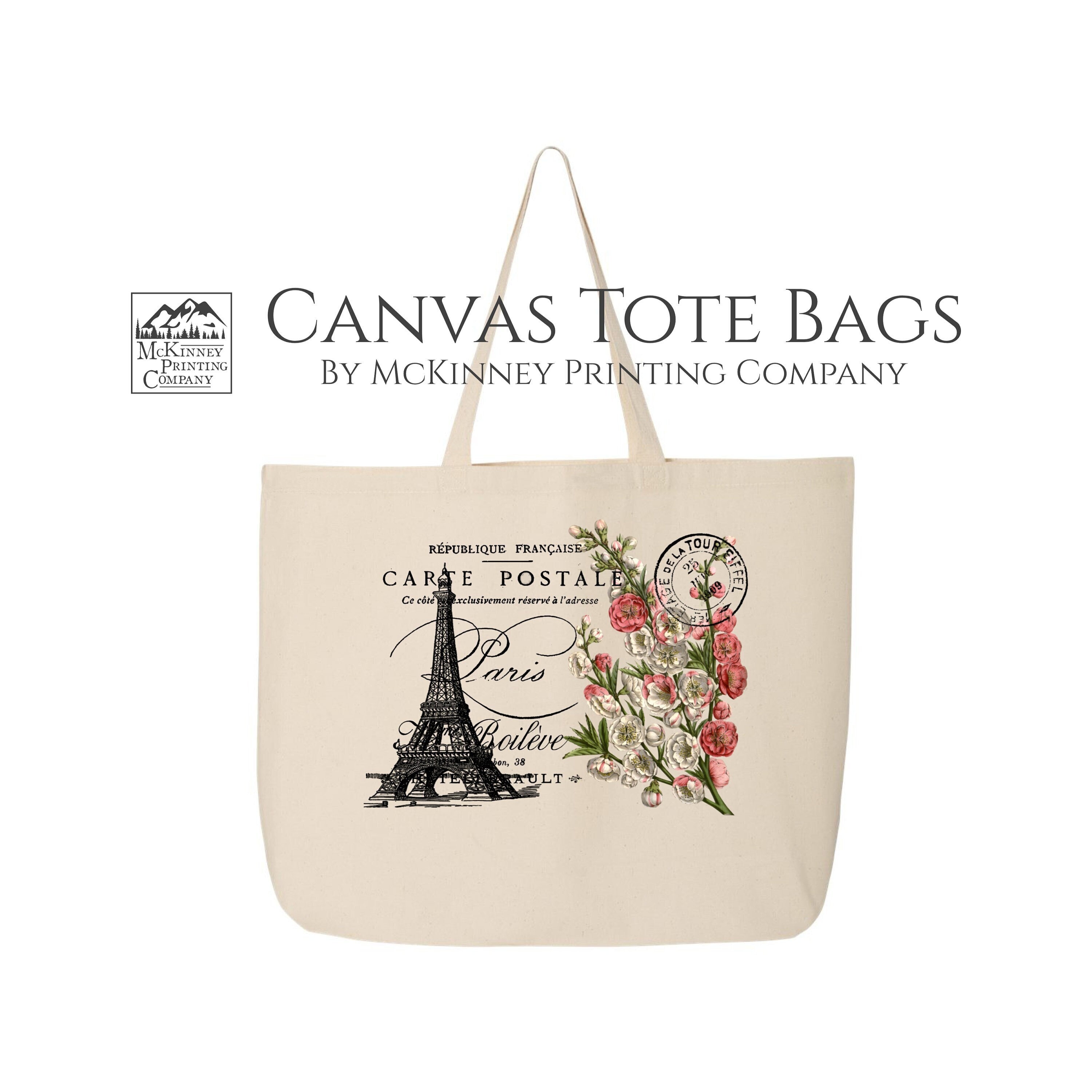 Parisian canvas tote bag on sale