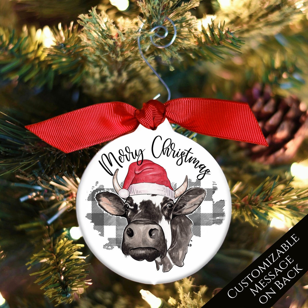 Cow Christmas Ornament, Cow Ornament, Cow Gifts, Farm, Farmhouse ...