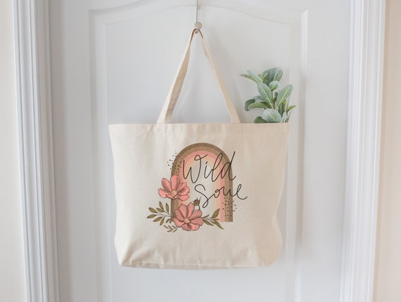 Cute Canvas Tote Bag Beach Travel Large Canvas Tote Bag Shopping Canvas Tote Bag With Zipper Fabric Shoulder Bag off Shoulder Bag Etsy Canada