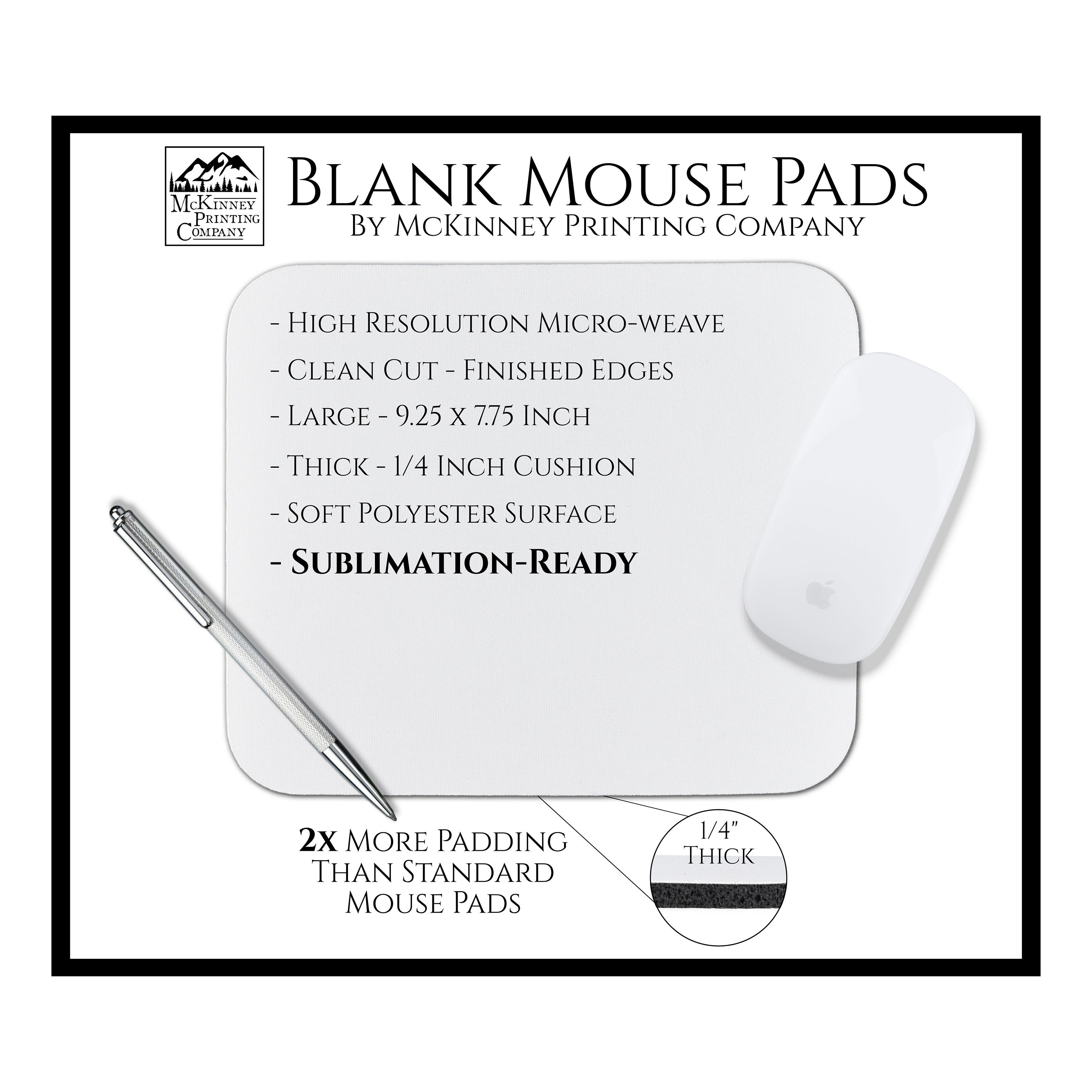 Sublimation Blank 9.4 X 7.9 WHITE Anti-slip Gaming Mouse Pad, Computer  Mouse Pad, Mouse Mat, Mousepad Blank, Heat Transfer Printing Fabric 