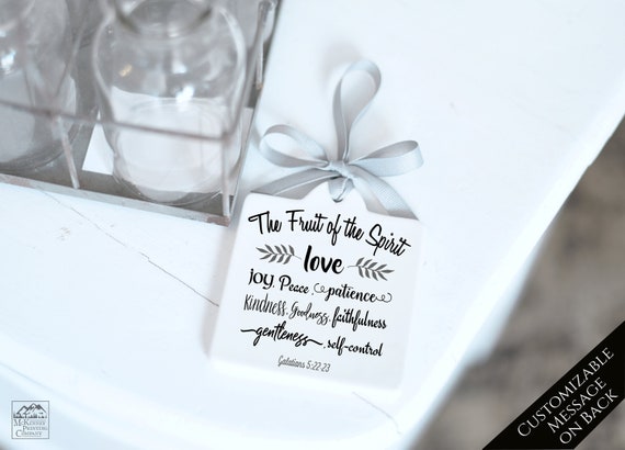 Fruit of the Spirit, Galatians 5 22 23, Baptism Gift Girl Personalized, Boy, Goddaughter, Godson, Baby Shower, Bible Verse, Christian Gift