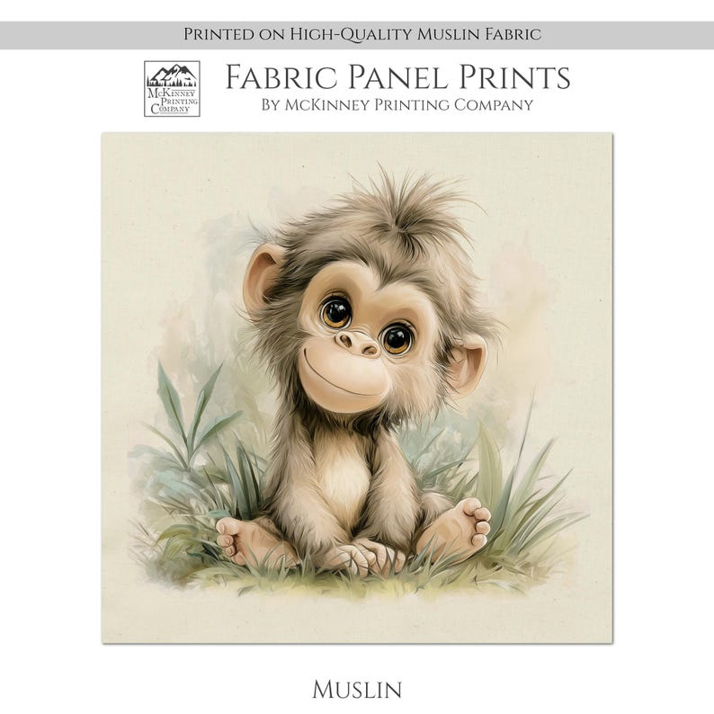 Baby Fabric Panels, Monkey, Boy, Sewing, Jungle, Animal, Gorilla, Large ...