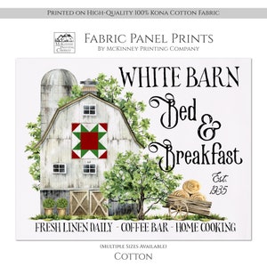 Farm Fabric Panel, Barn Fabric, Farmhouse Fabric, Large Print Fabric, Block Print Fabric, Quilt, Cotton, Quilting, Sewing, Wall Art, Muslin