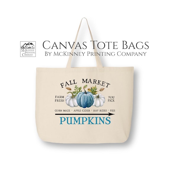 Tote Bag with Zipper, Fall Tote Bag, Pumpkin, Cute Canvas Tote Bag, Large Canvas Tote Bag, Canvas, Fabric Shoulder Bag, Off Shoulder Bag