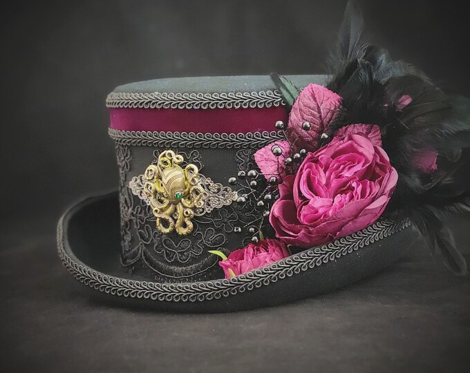 Gothic Top Hat, Steampunk Top Hat, Elegant Lace Victorian Hat - Etsy