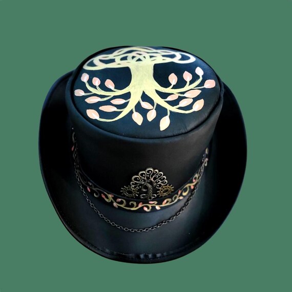 HAND PAINTED HAT! With real leather detail p446491_2_800.jpg main image 3