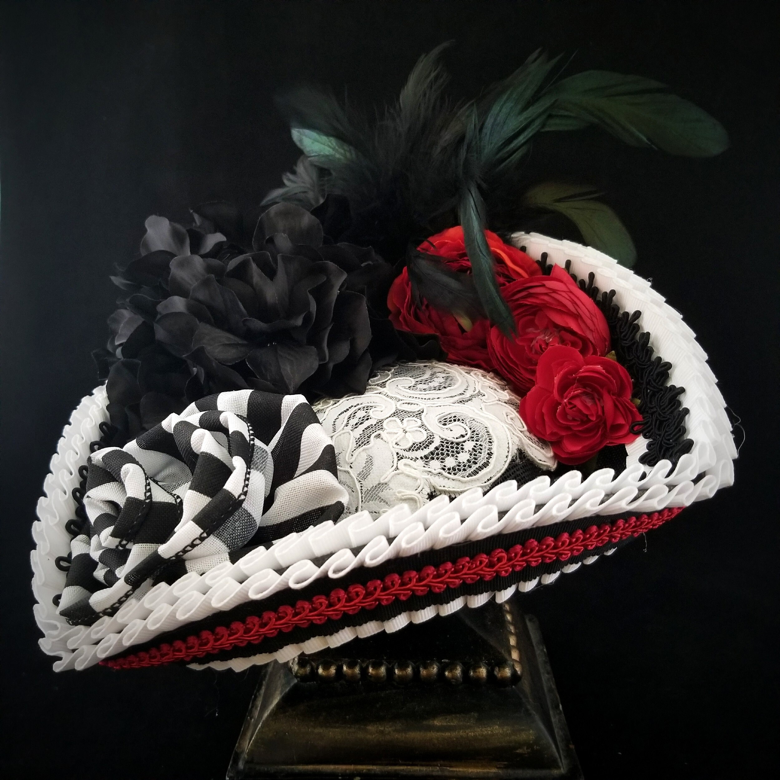 Mini Tricornio negro rojo y blanco | Etsy