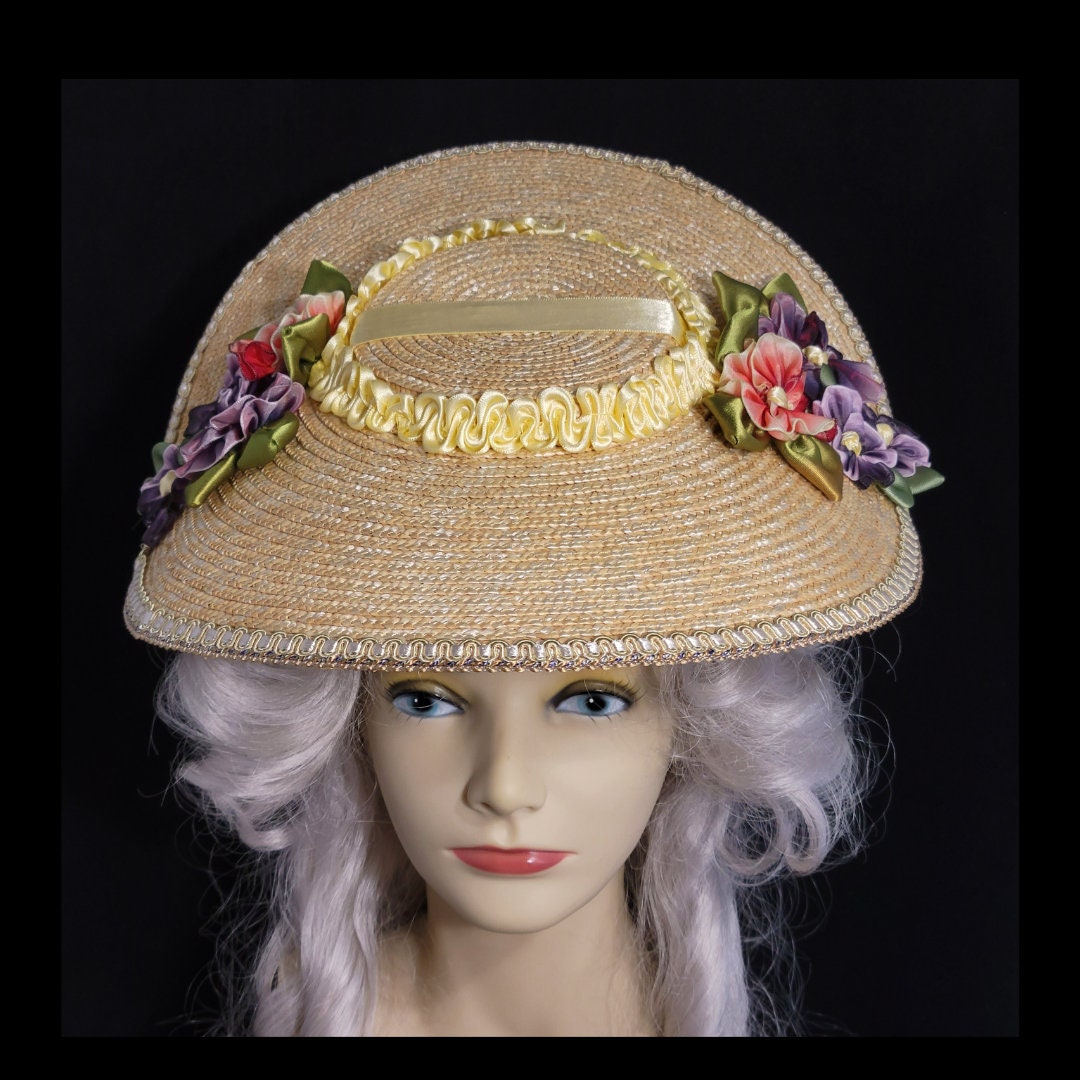 Straw Bergere Hat Shepherdess Hat Etsy