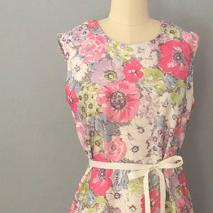 1960s sleeveless abstract floral maxi dress | size medium | 60s flower power dress boho bohemian easter dress moms day