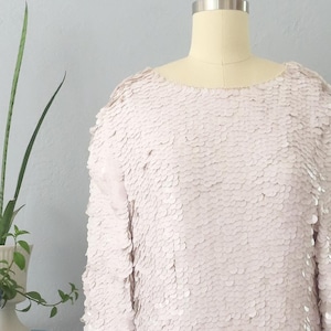 1980s Sequin Silk Party Dress: I.Magnin Vintage Flapper Style