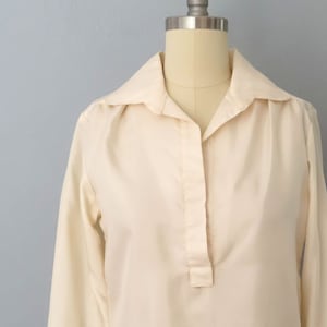 1970s Cropped Tie-Waist Blouse: Vintage Panther Top, Size Medium